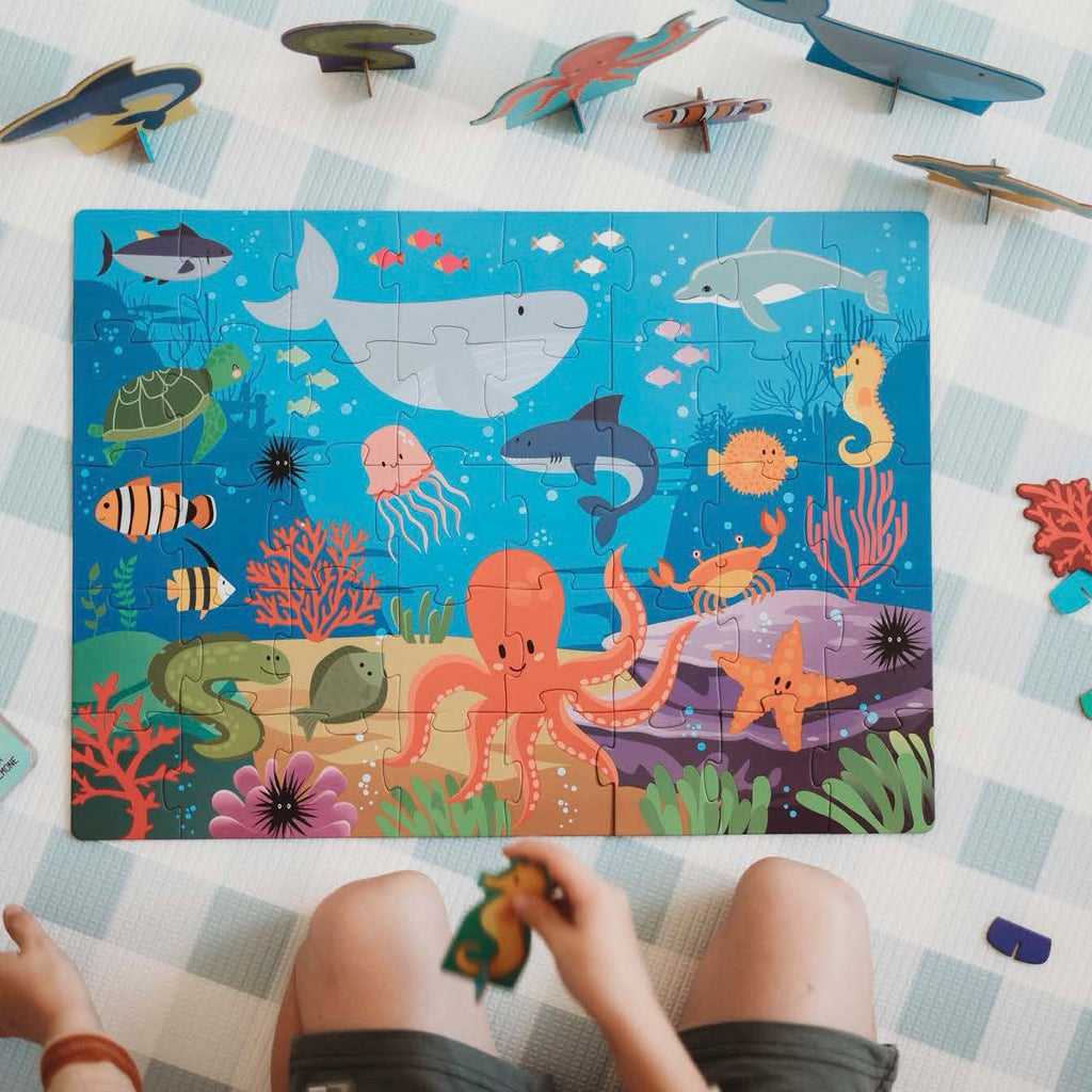 Sassi 3D Puzzle and Book Set - The Sea, 40 pcs image 2