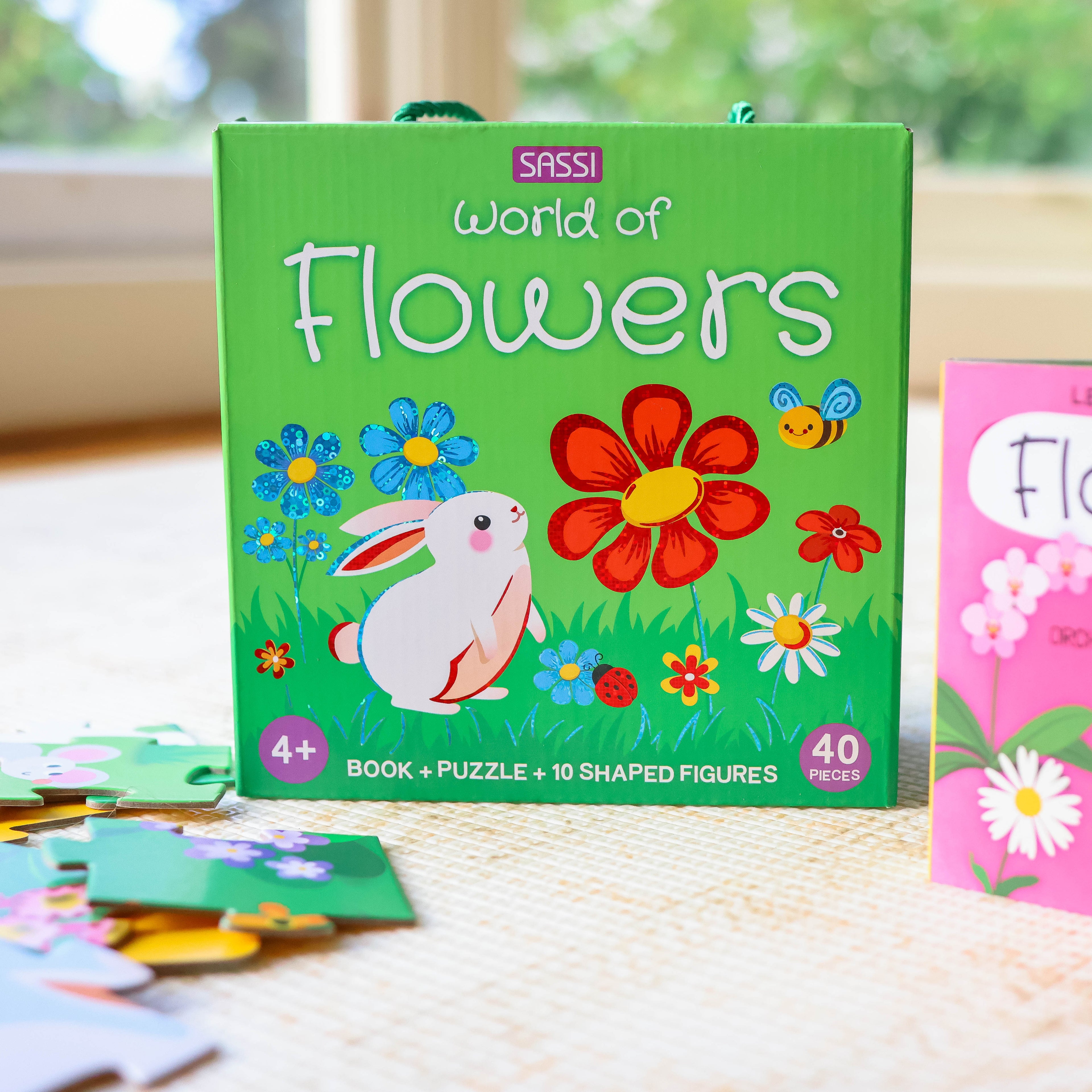 Sassi 3D Puzzle and Book Set - Learn Shapes Flowers, 40 pcs image 2