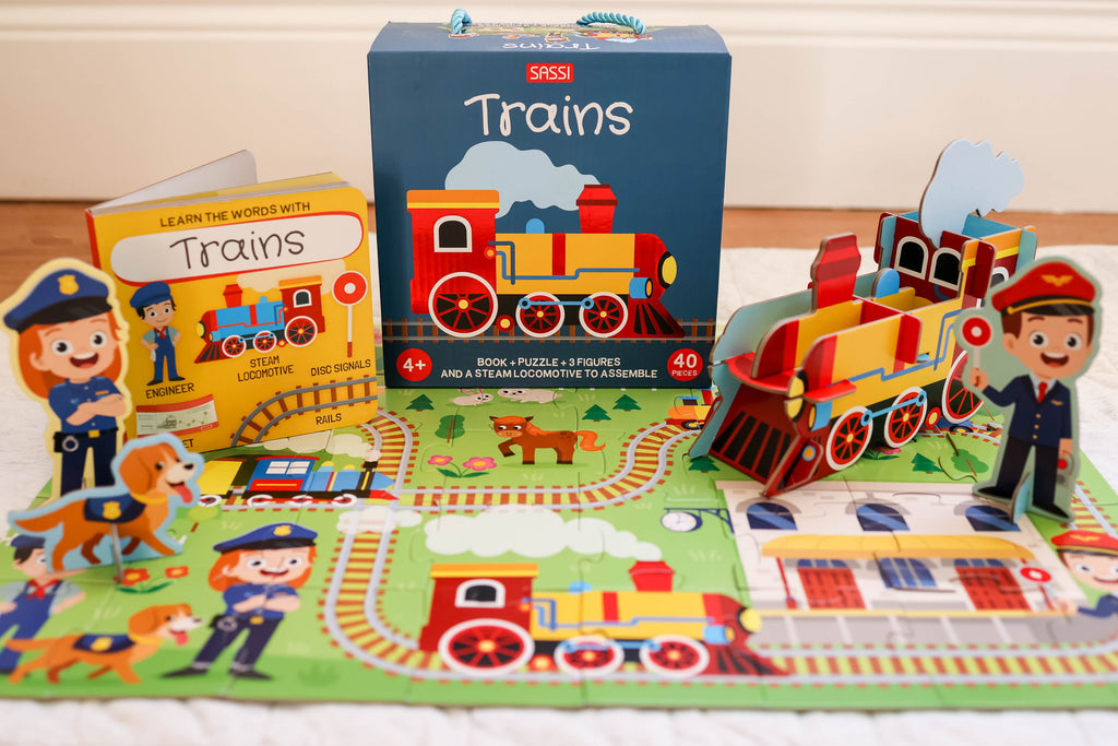 Sassi 3D Puzzle and Book Set - Learn Shapes Train, 40 pcs image 8