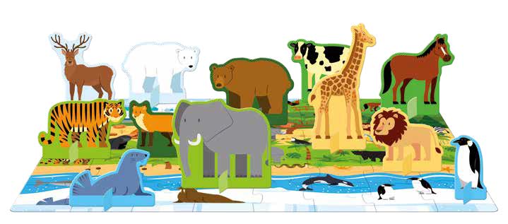 Sassi World of Animals 3D Puzzle & Book Set, 40 pcs image 2
