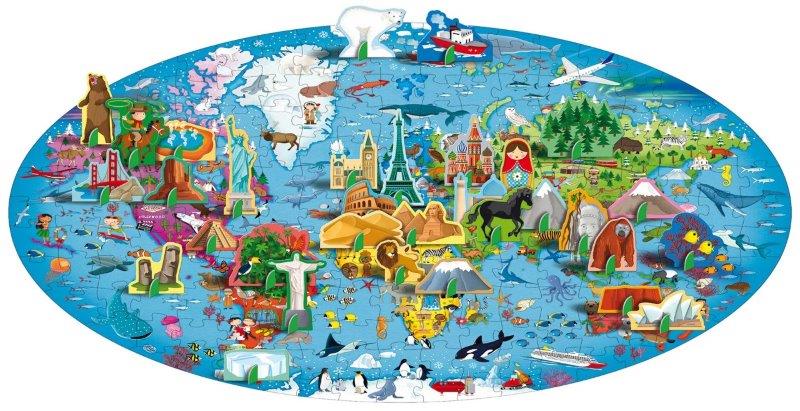 Sassi Travel, Learn and Explore - Puzzle and Book Set - The Earth, 200 pcs image 2