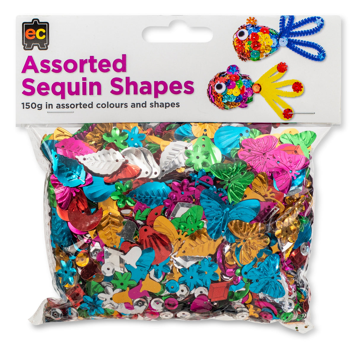 Sequins Assorted Shapes 150gm