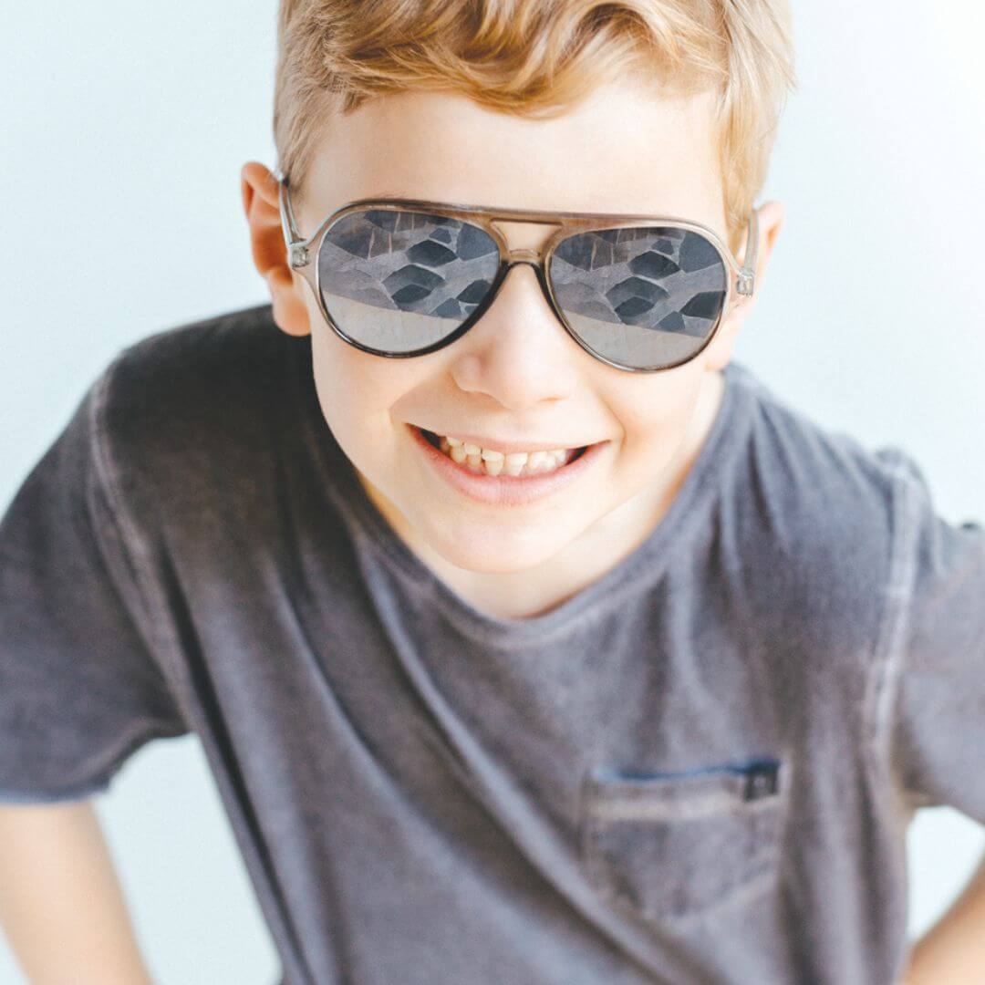 Frankie Ray Kids Sunglasses -  Stanley, Crystal Grey image 2