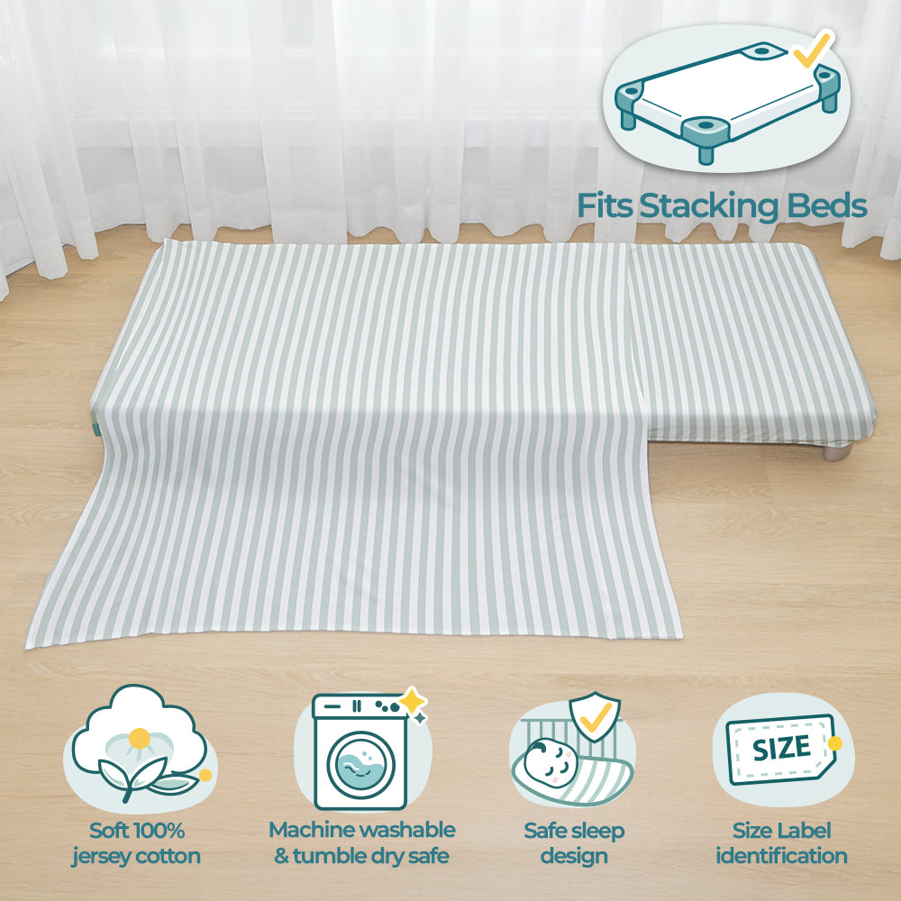 Imagine That Sage Stripe Stacker Bed Sheet Set image 2