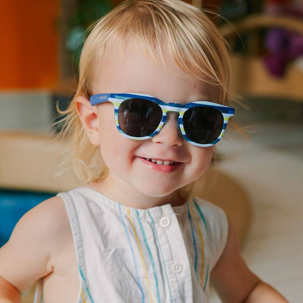 Frankie Ray Kids Sunglasses -  Tyler, Crystal Blue Stripe image 2