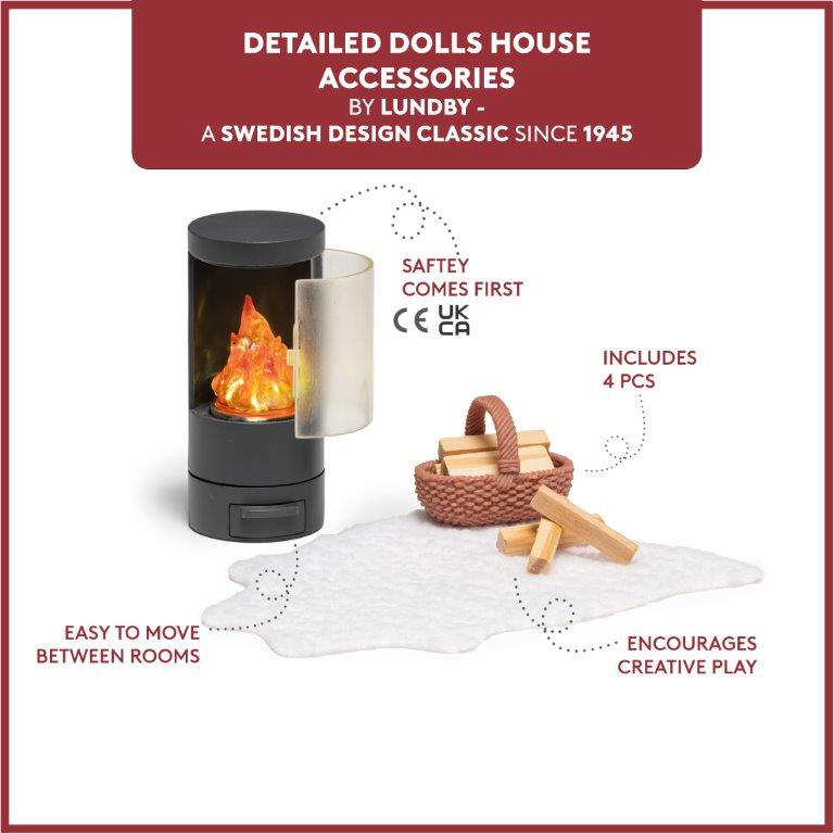 Lundby Doll House Accessories - Fireplace Set image 4