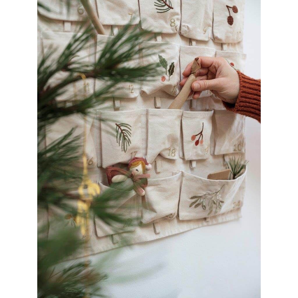 Fabelab Christmas - Advent Calendar - Yule Greens Embroidered Natural, 82 cm image 4