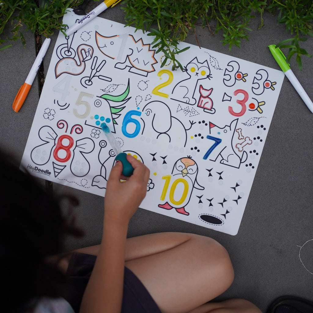 HeyDoodle - Sensory Colouring & Doodle Mat -  Wild Digits image 3