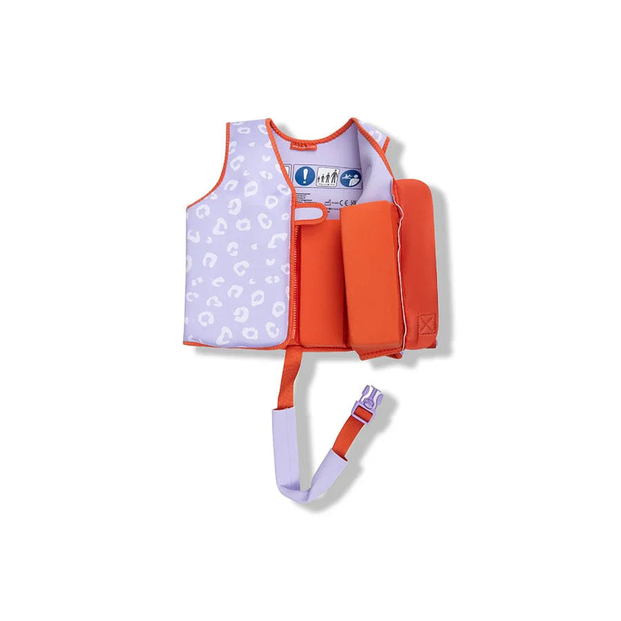 Swim Essentials Kids Swimming Vest - Lilac Leopard, 3-6 yrs image 2