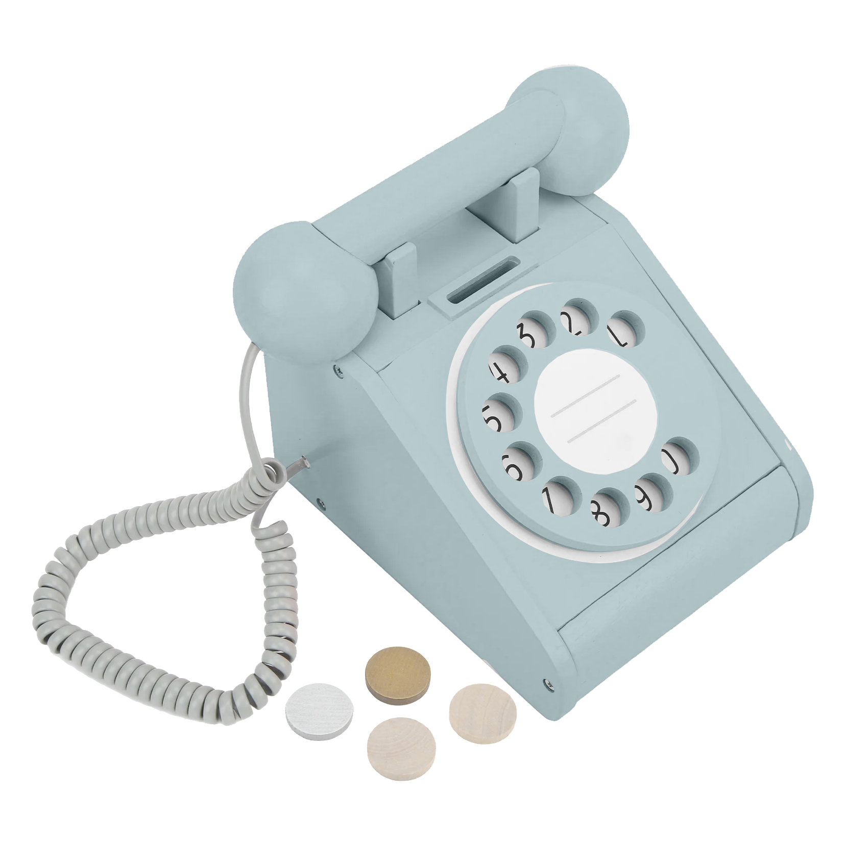 Imagine That Wooden Rotary Telephone, Aqua Green