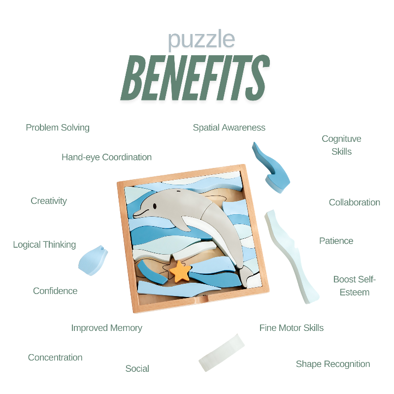 Stellavan & Papa - 3-in-1 Small Block Puzzle, Dolphin image 4