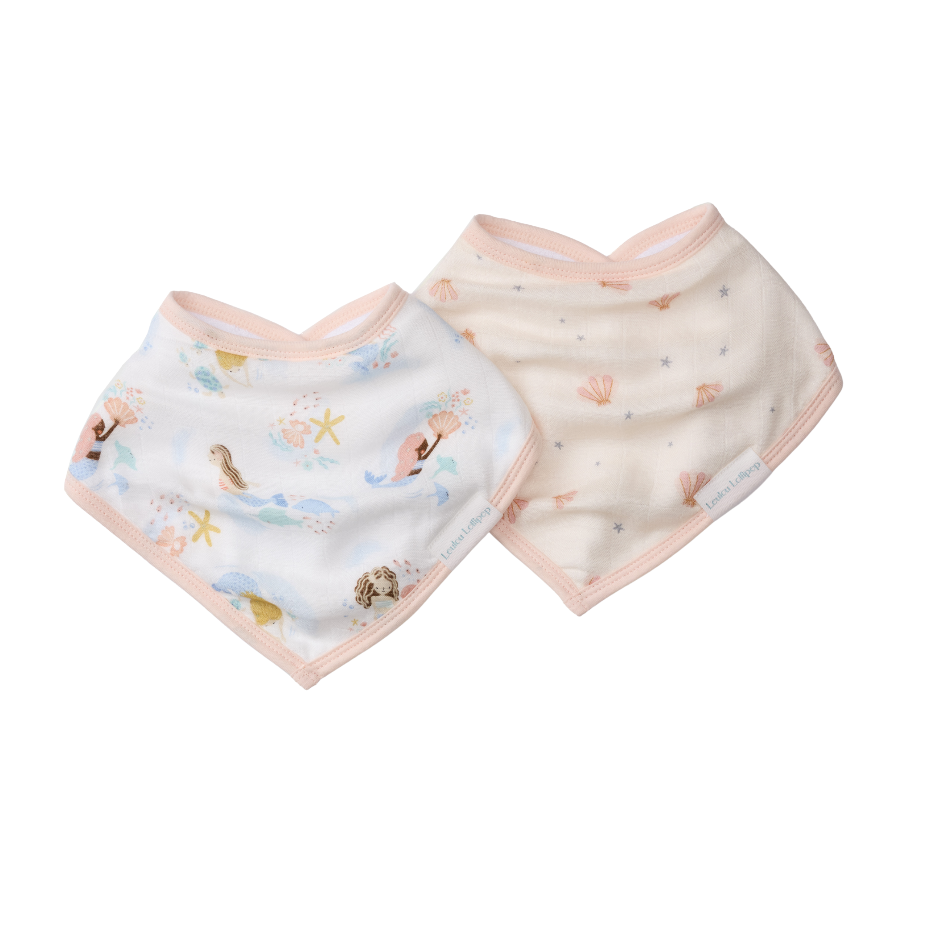 LouLou Lollipop Bandana Bib Set - 2 Pack - Mermaids