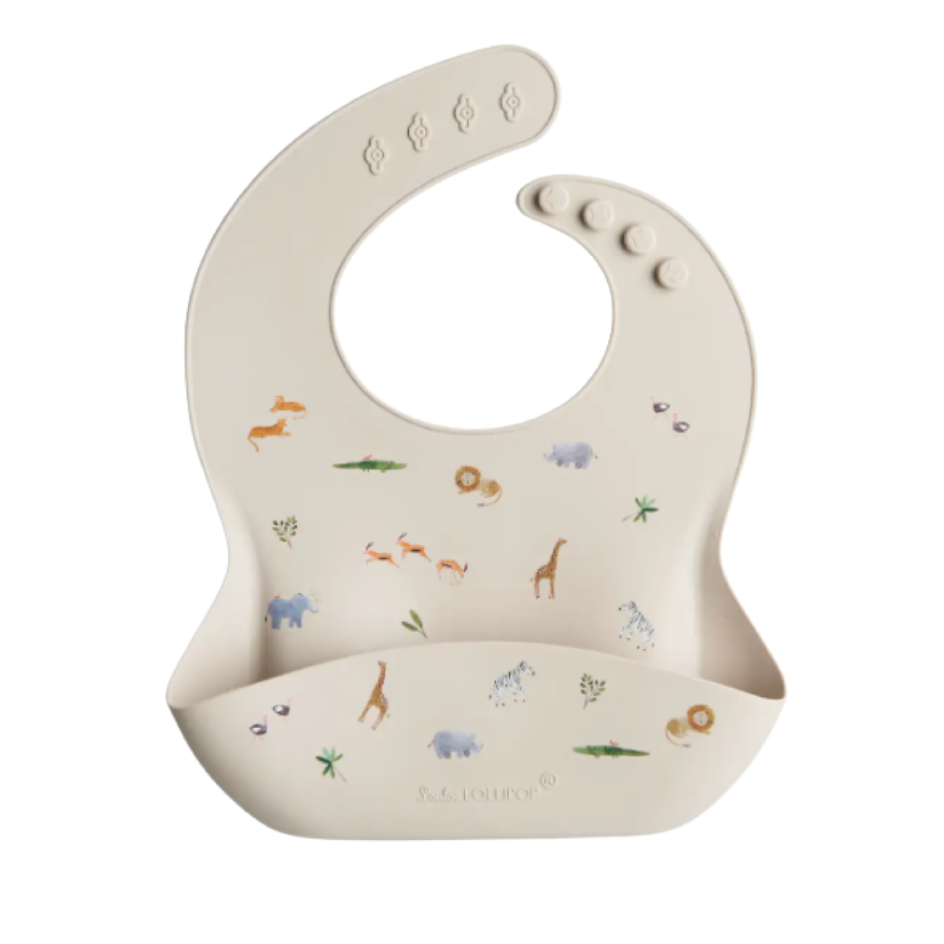 LouLou Lollipop Silicone Bib - Safari Jungle