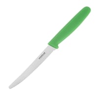 Hygiplas Serrated Tomato Knife Green 105mm