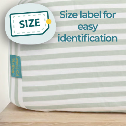 Imagine That Sage Stripe Mini Cot Fitted Sheet Set image 3