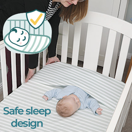 Imagine That Sage Stripe Mini Cot Fitted Sheet Set image 4
