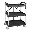 Vogue 3 Tier PP Folding Trolley Black Small