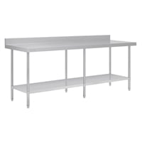 Vogue Premium Stainless Steel Table with Splashback 2400mm