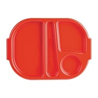 Olympia Kristallon Polypropylene Compartment Food Trays Red 322mm (10 Pack)