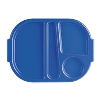 Olympia Kristallon Polypropylene Compartment Food Trays Blue 322mm (10 Pack)
