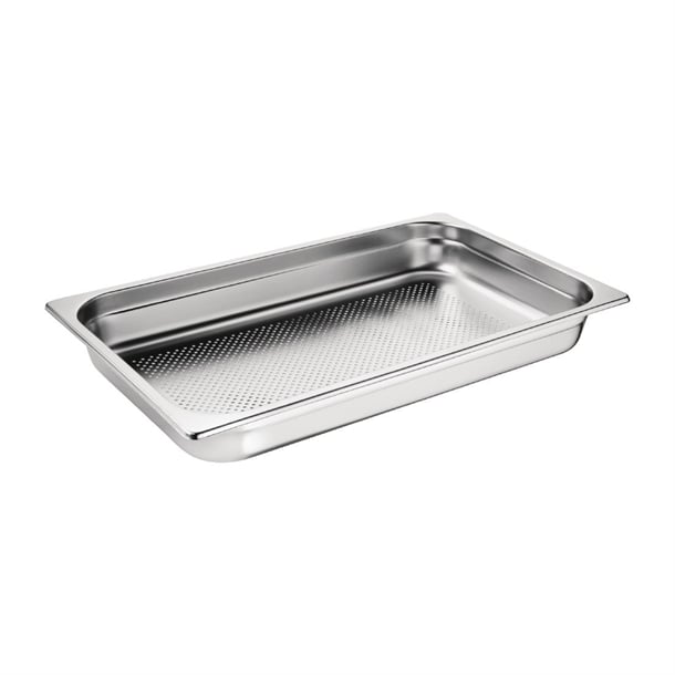Vogue Perforated Stainless Steel Gastronorm Tray 1/1 - 65mm deep