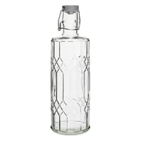 Olympia Geo Glass Water Bottle with Stopper - 1Ltr (Box 6)