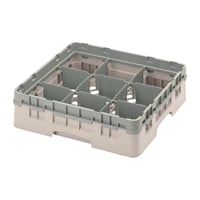 Cambro Camrack 9 Compartment Glassrack - Beige - Max Glass 149mm Dia & 92mm H