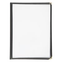 Olympia American Style Menu Cover Four Card Black A4