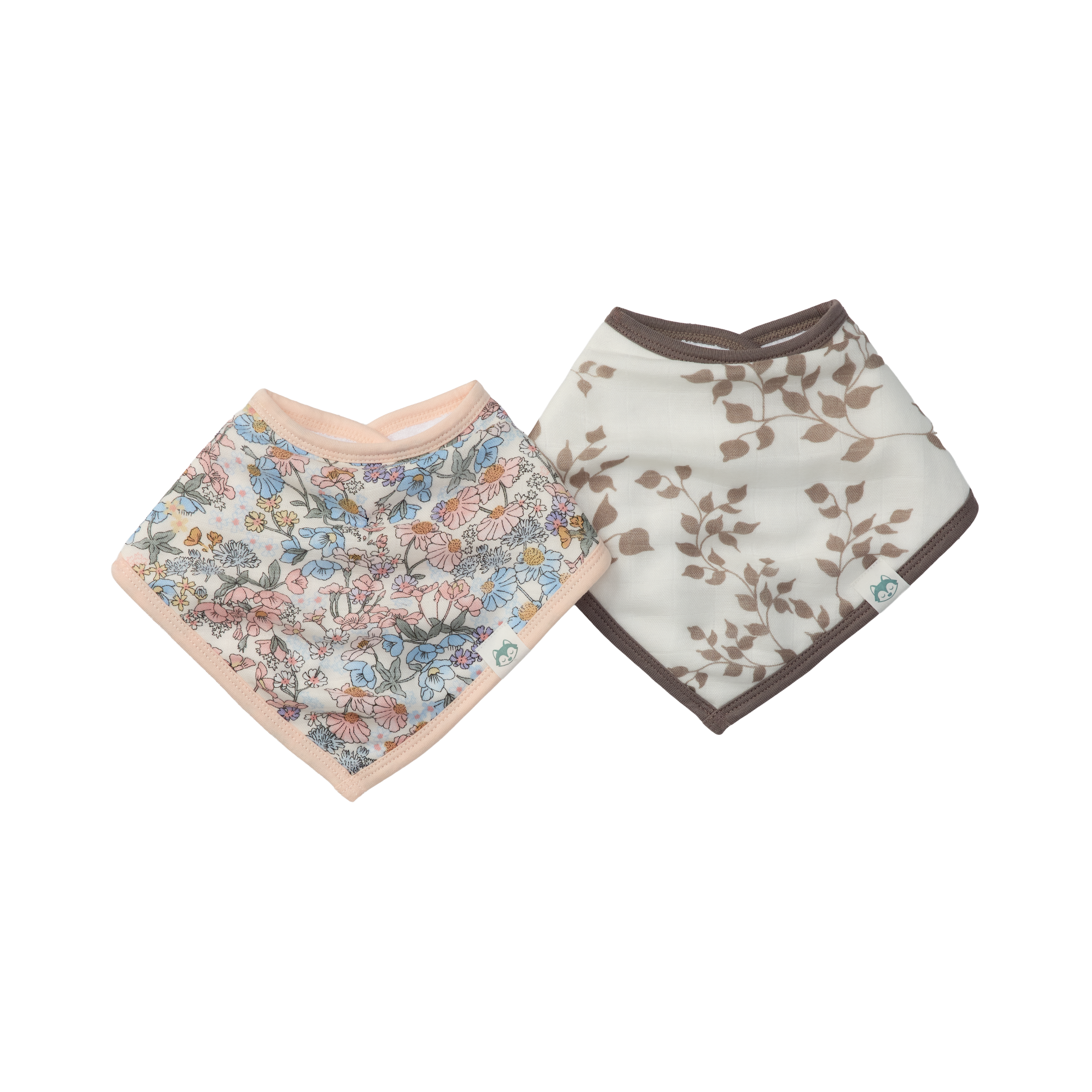 LouLou Lollipop Bandana Bib Set - 2 Pack - English Garden