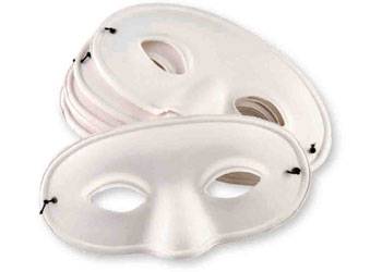 Half Mask Paper Mache With Elastic Pk of 24