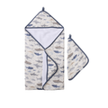 LouLou Lollipop Hooded Towel Set - Sharks