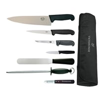 Victorinox 25cm Chefs Knife with Hygiplas & Vogue Knife Set