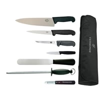 Victorinox 215mm Chefs Knife with Hygiplas & Vogue Knife Set