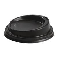 BioPak PS Plastic Lids for BioPak BioCups 80mm Black (1000 Pack)