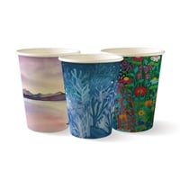 BioPak Art Series Hot BioCups Single Wall 350ml / 12oz (1000 Pack)