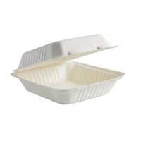 BioPak BioCane Clamshell Container White - 203x198x81mm (200 Pack)