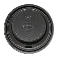 BioPak PLA Lids for BioPak BioCups Black 90mm (1000 Pack)