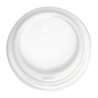 BioPak PLA Lids for BioPak BioCups 90mm White (1000 Pack)