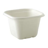 BioPak BioCane White Takeaway Square Bases - 630ml (Pack 600)