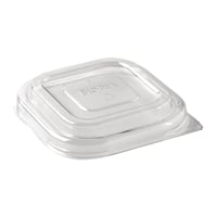 BioPak rPET Lids Clear for BioCane Square Base 280 480 & 630ml (600 Pack)