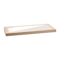 BioPak BioBoard PLA Window Lid for Catering Tray Bases Large (50 Pack)