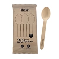 BioPak BioCutlery Wooden Spoon - 16cm (20 Pack)