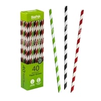 BioPak BioStraw Regular Straws - 6mm (40 Pack)