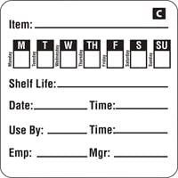 Hygiplas Freezable Day of the Week Labels (500 Pack)