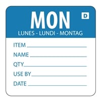 Hygiplas Dissolvable Day of the Week Labels Monday (250 Pack)