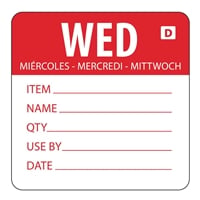 Hygiplas Dissolvable Day of the Week Labels Wednesday (250 Pack)