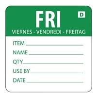 Hygiplas Dissolvable Day of the Week Labels Friday (250 Pack)