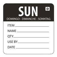 Hygiplas Dissolvable Day of the Week Labels Sunday (250 Pack)