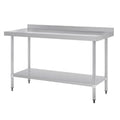 Vogue Stainless Steel Table with Splashback 1500mm