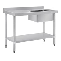 Vogue Single Bowl Sink L/H Drainer - 1000mm 90mm Drain